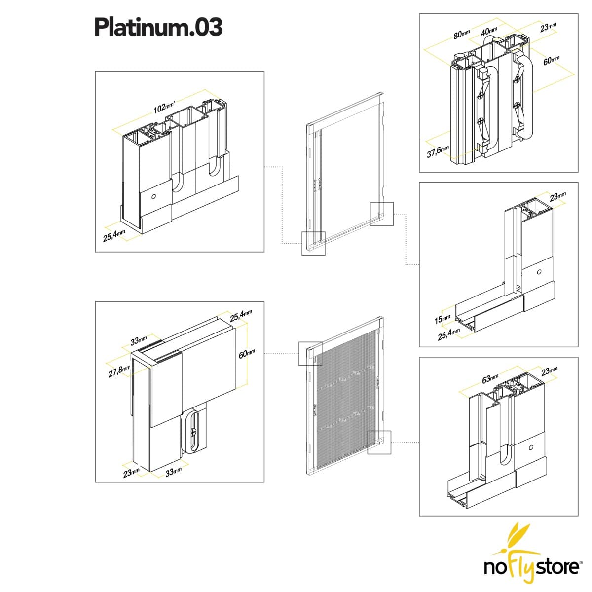 PLATINUM.04. Zanzariera Plissettata per Porte e Portefinestre